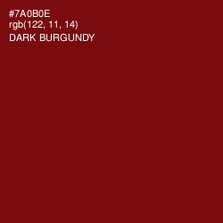 #7A0B0E - Dark Burgundy Color Image
